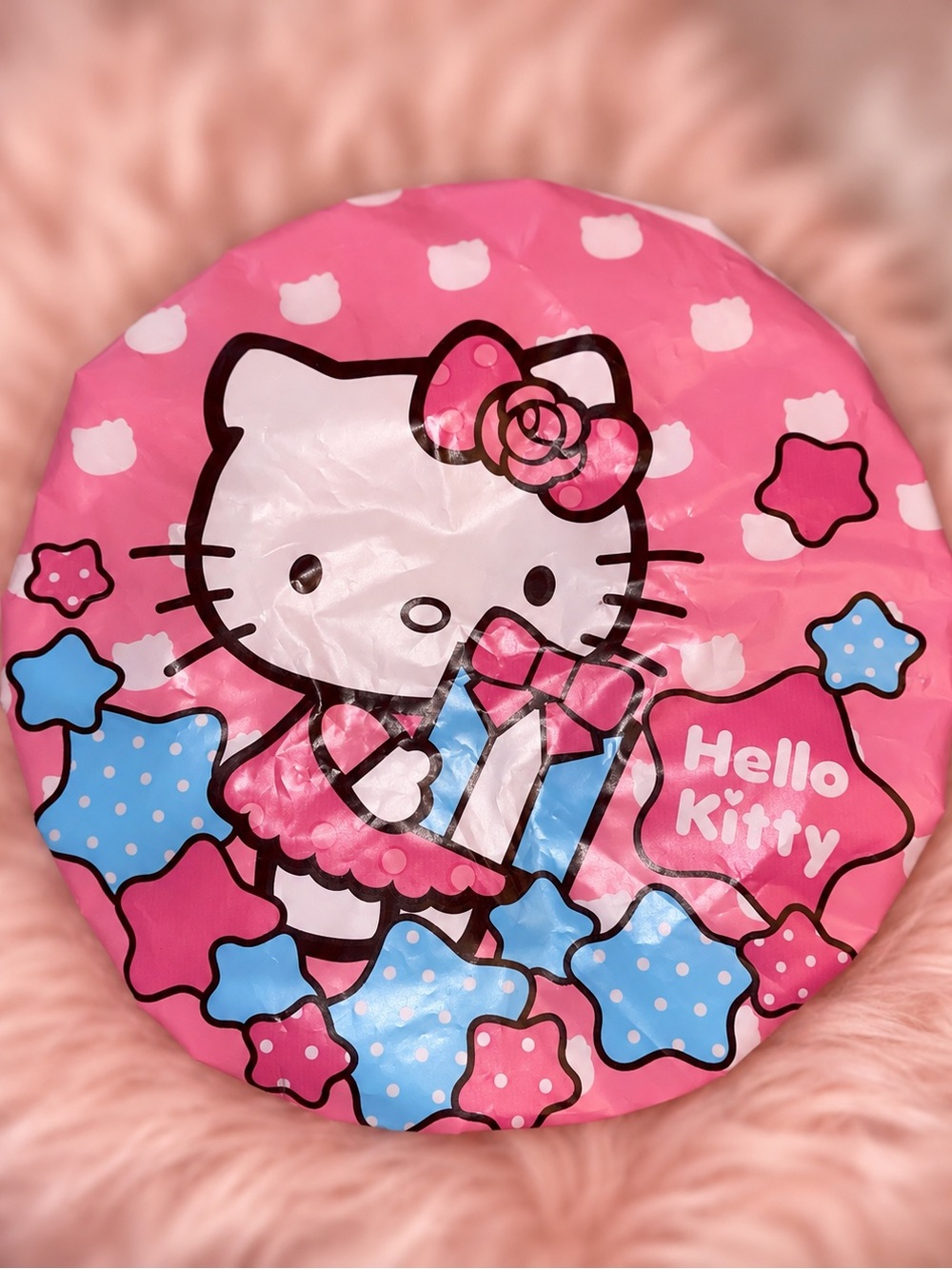 Hello Kitty Pink and Blue Plastic Shower Cap